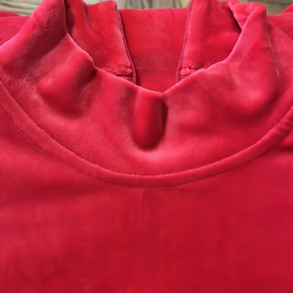 Red Velour Shift Casual Dress size XS - Picture 7 of 7